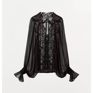 ZARA GEORGETTE LACE BLOUSE